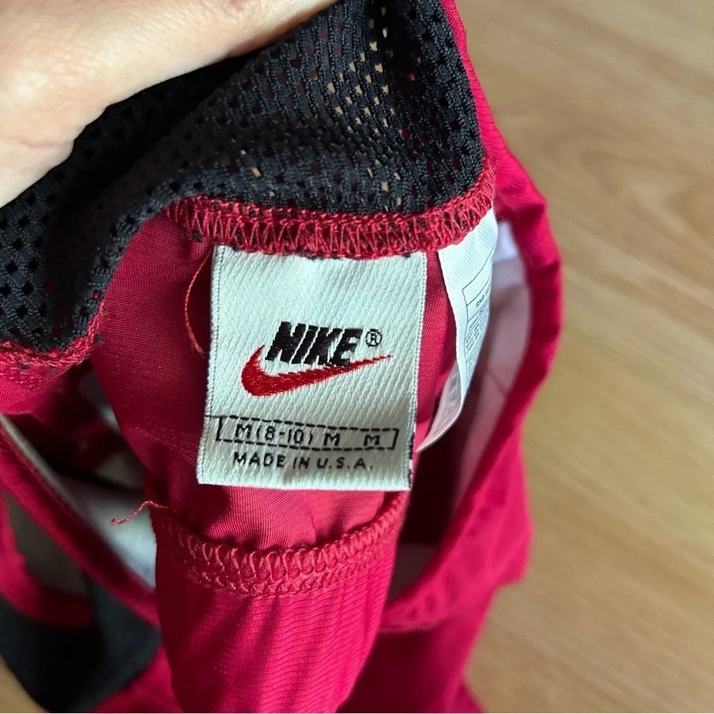 Vintage Nike Red Black Mesh Training Sports Bra Medium